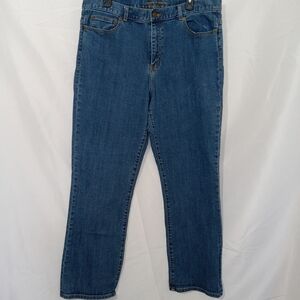 LRL Lauren Jeans Co Womens Sz 15 Classic Straight Jeans High Rise Med Blue EUC
